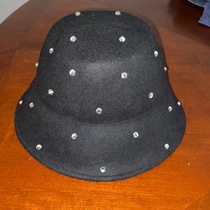 Kate spade rhinestone bucket wool hat